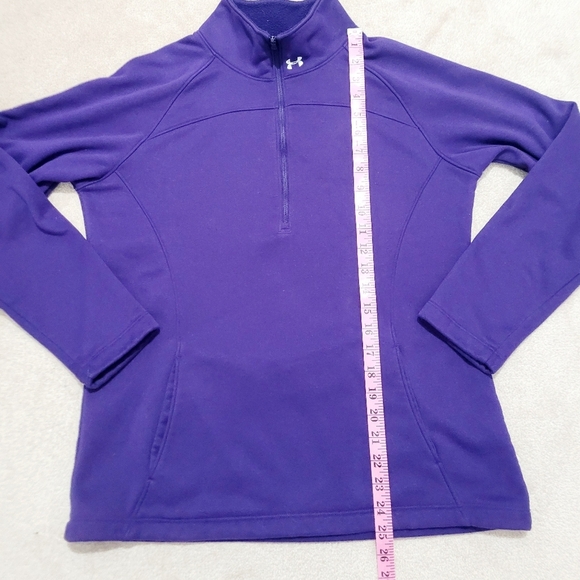 Under Armour ColdGear 1/2 Zip Women’s Large Mock Neck Purple Training Top Jacket - Picture 9 of 14